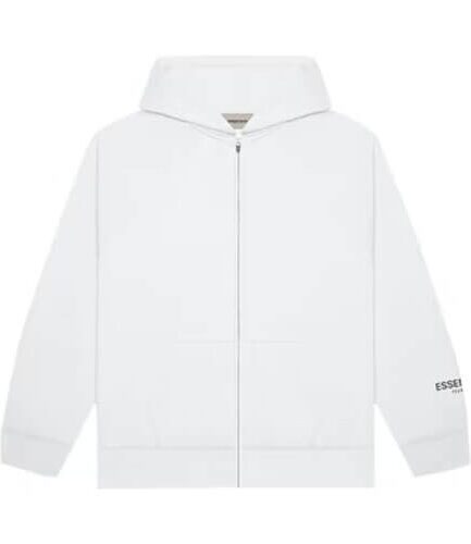 Essentials Fear Of God Full Zip Up Hoodie White